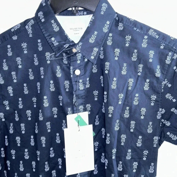 SELECTED HOMME.Men organic cotton,shirt Small & Medium,Blue short sleeve,,reg 75 - Picture 5 of 10